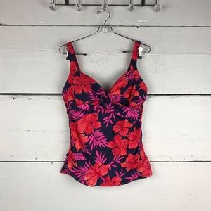 Lands end wrap underwire swim Tankini top